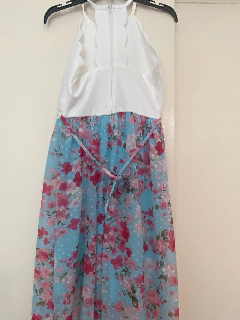 Speechless White and Aqua Floral Dress